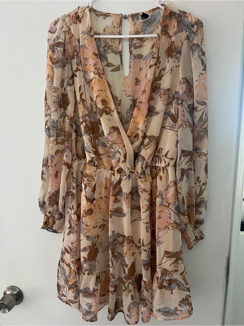 Floral Long Sleeve Mini Dress